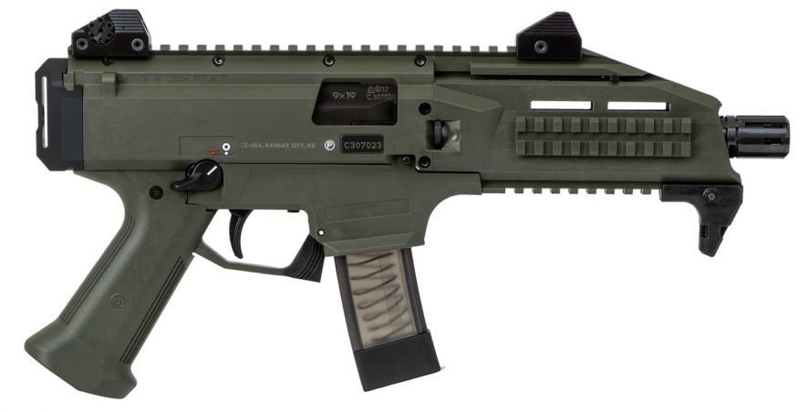 CZ Scorpion Evo 3 S1 9mm 7.72″ BarrelLow Pro 10+1 OD Green…