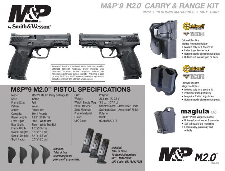 S&W M&P9 12487 9M 4.25 M2.0 CRRY KIT 10R