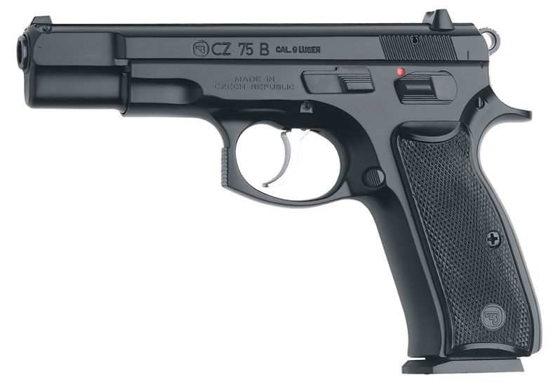 CZ 75 B 9mm 4.6″ BarrelFixed 3 Dot Sights 10+1 Black *CA Compliant* 01102