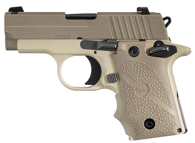 SIG SAUER P238 380ACP 2.7″ BARREL 7+1 DESERT TAN FIXED NS 238-380-DES