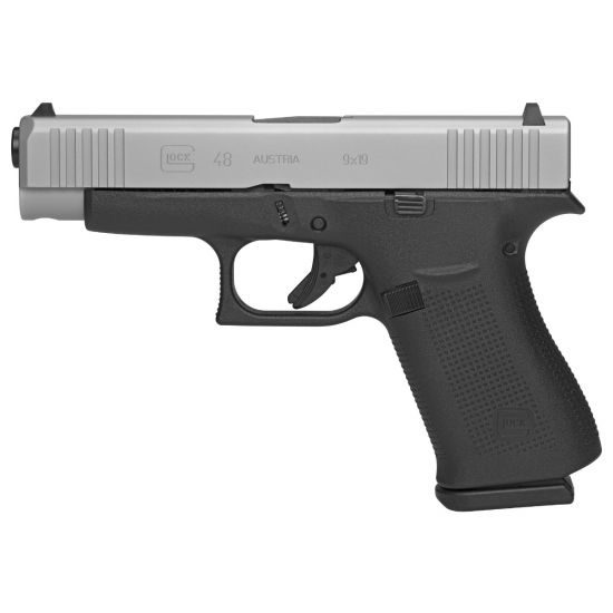 Glock 48 9mm 4.17″ Barrel 10+1 Silver/Black PA485SL201