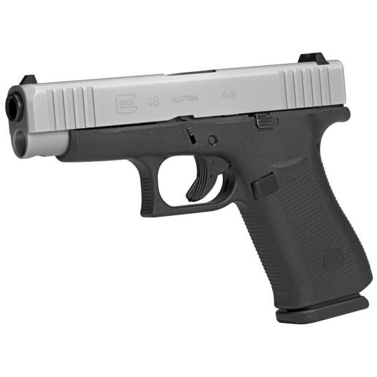 Glock 48 9mm 4.17″ Barrel 10+1 Silver/Black PA485SL201