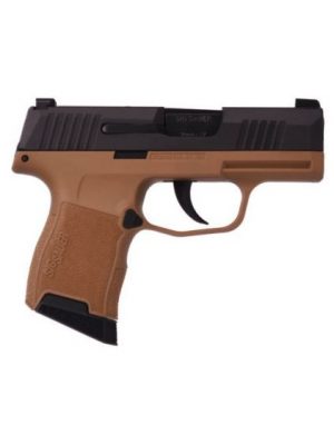 Sig P365, 3.1″ BBL, 10rd, 9mm Value Pack, FDE grip, night sights, 3 mags, holster
