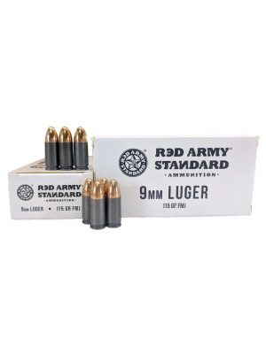 Red Army Standard Ammo, 9mm, 1000rd Case, 115gr FMJ, Steel Case