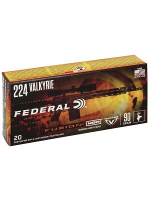 Federal Fusion MSR Ammo, SP, .224 Valkyrie, 90gr, 20rd