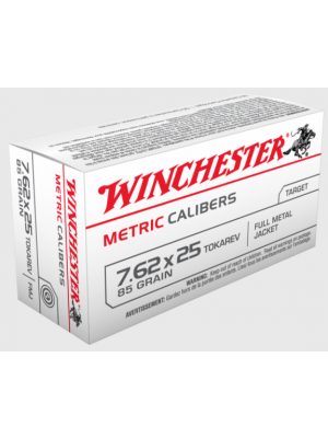 Winchester Ammo Metric Calibers Tokarev, 85gr, 7.62×25, 50rd