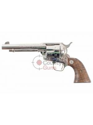 Colt Single Action Army Nickel B+ Engraved – 5.5″.45 Col