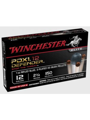 Winchester Ammo Defender, 2-3/4″, 12ga, 1 Slug, 3-00 Buck, 10rd