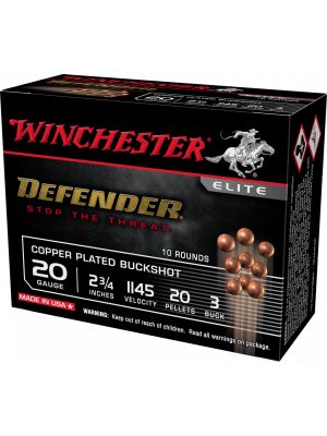 Winchester Defender Buckshot – 20ga – 2-3/4″ – #3 – 10rd