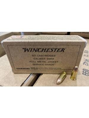 Winchester Service Grade 115gr 9mm – 50rd