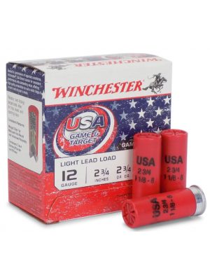 Winchester USA Game & Target Light Lead Load – 12ga – 2-3/4″ – 1-1/8oz – 25rd