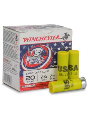Winchester USA Game & Target – 20ga – 2-3/4″ – 7/8oz – 7-1/2 Shot – 25rd
