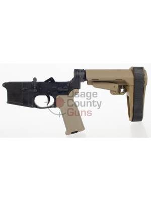 Aero Precision AR15 Pistol Complete Lower Receiver, MOE-K2 Grip & SBA3 Brace