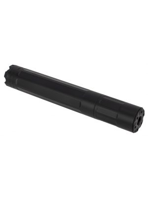Surefire THREAD-ON 9MM CALIBER MODULAR SUPPRESSOR -1/2X28 THREADS. OCTAGON TITANIUM OUTER TUBE- SS BAFFLES, BLACK