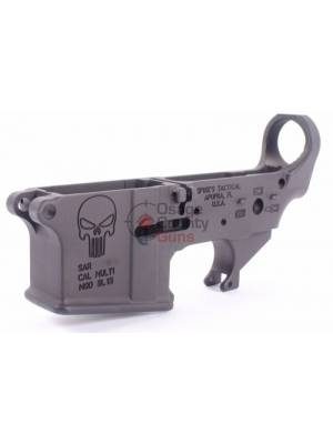 Spikes Tactical Stripped AR-15 Lower, Punisher Logo, Multi