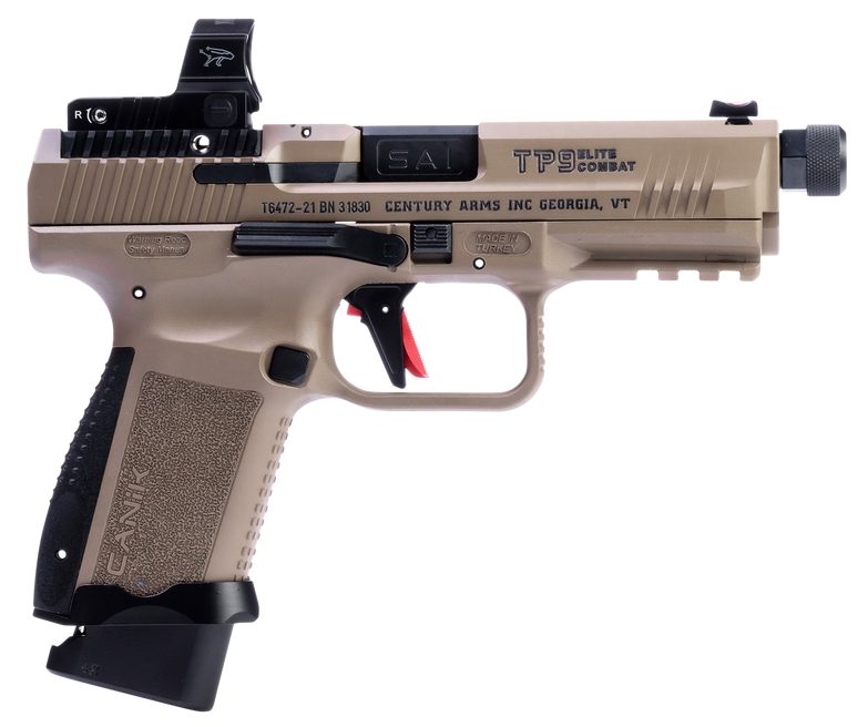 CANIK TP9 ELITE COMBAT FLAT DARK EARTH 9MM 4.7″ BARREL 18-ROUNDS W/ MECANIK MO2