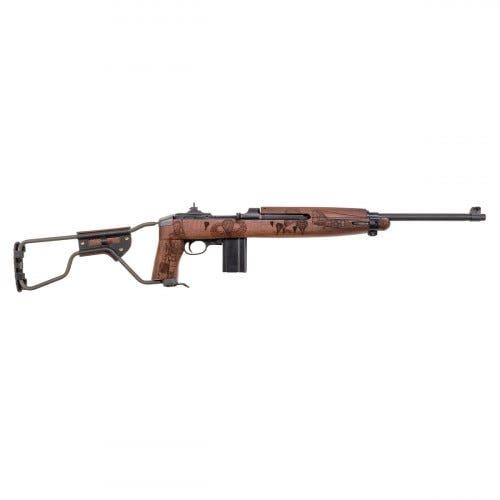 AUTO-ORDNANCE M1 CARBINE PARATROOPER “AIRBORNE” CUSTOM PARKERIZED/WOOD .30 CARBINE 18-INCH 15RDS LASER ENGRAVED WALNUT STOCK