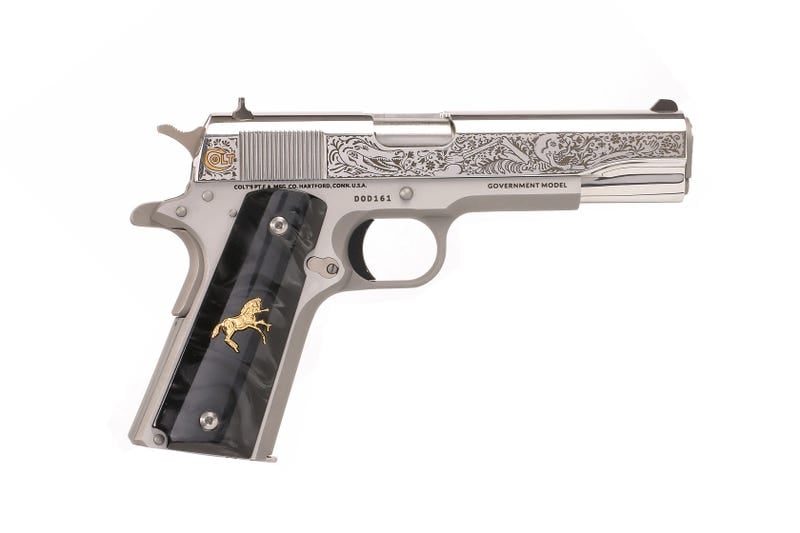 COLT 1911 CLASSIC “DAY OF THE DEAD” STAINLESS .38 SUPER 5″ BARREL 9-ROUNDS