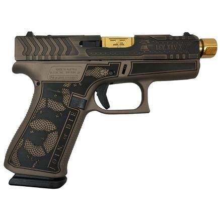 GLOCK 43X CUSTOM “REVOLUTION ENGRAVED BROWN CERAKOTE” 9MM 3.4″ BARREL 10-ROUNDS