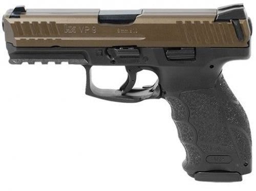 HECKLER AND KOCH VP9 MIDNIGHT BRONZE 9MM 4.09″ 15-ROUND THREE-DOT SIGHTS