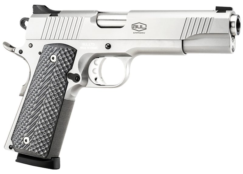 BUL ARMORY GOVERNMENT STAINLESS .45 ACP 5″ BARREL 8-ROUNDS NOVAK STYLE SIGHTS