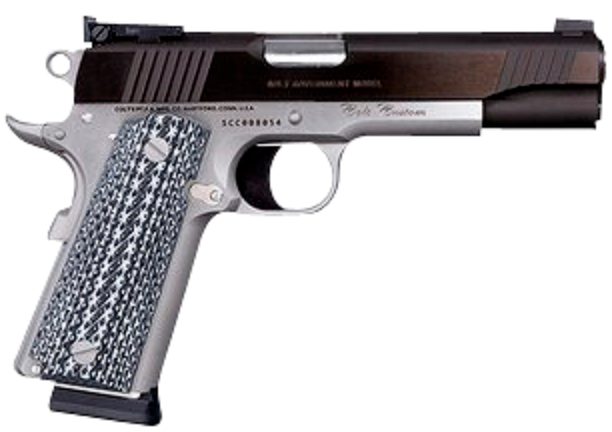 COLT FIREARMS GOVERNMENT CUSTOM COMPETITION STAINLESS 9MM 5″ BARREL 9-ROUNDS BLUE G-10 GRIPS