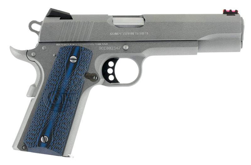 COLT 1911 GOVERNMENT COMPETITION STAINLESS .45 ACP 5″ BARREL 8-ROUNDS G-10 GRIPS