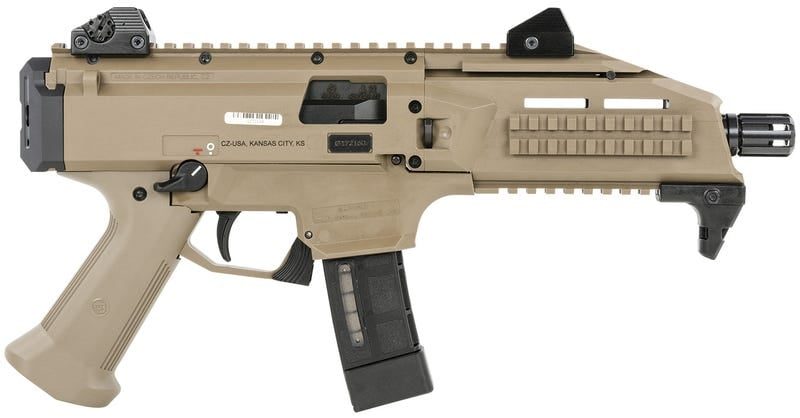 CZ SCORPION EVO 3 S1 FLAT DARK EARTH 9MM 7.72″ BARREL 20-ROUNDS GLORY FLAG ENGRAVING