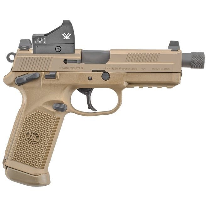 FN FNX TACTICAL FLAT DARK EARTH .45 ACP 5.3″ BARREL 10-ROUNDS VORTEX VIPER SIGHT