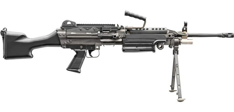 FN M249S 5.56 NATO 18.5″ BARREL 30-ROUNDS WITH BIPOD AND CARRY HANDLE