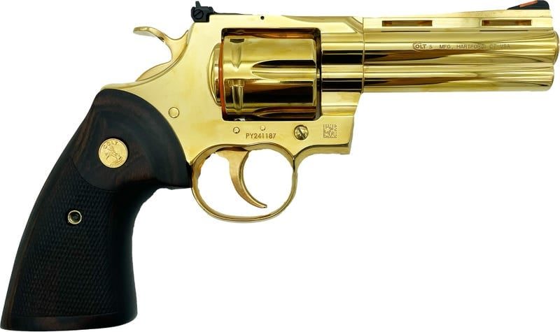 COLT FIREARMS PYTHON 24 CARAT GOLD .357 MAG / .38 SPL 4.25″ 6-ROUND GRABAGUN EXCLUSIVE