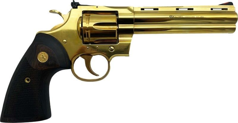 COLT FIREARMS PYTHON 24 CARAT GOLD .357 MAG / .38 SPL 6″ 6-ROUND GRABAGUN EXCLUSIVE