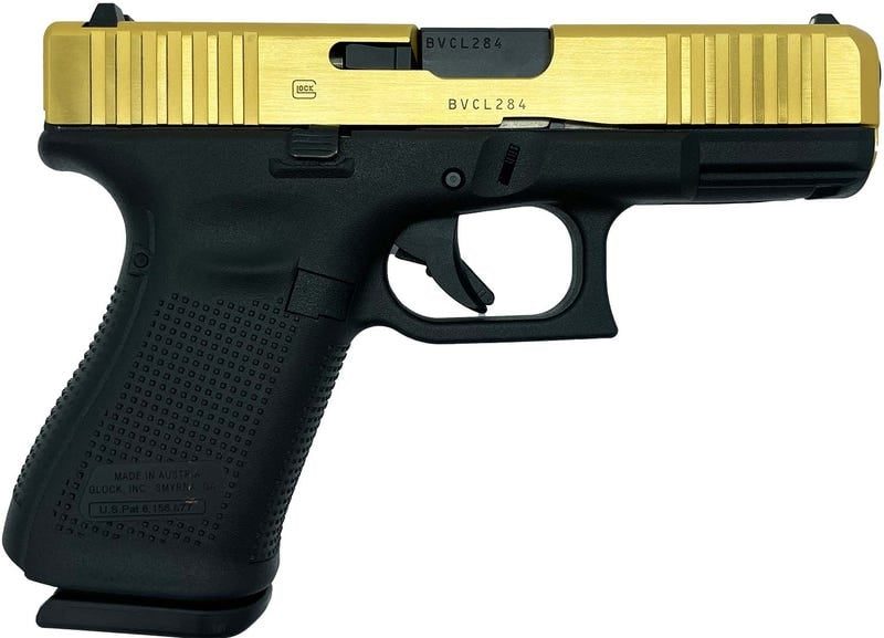 GLOCK 19 GEN 5 POLISHED GOLD/BLACK 9MM 4.02″ BARREL 15-ROUNDS EXCLUSIVE