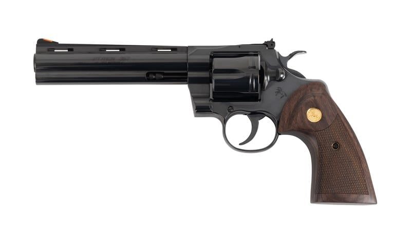 COLT FIREARMS PYTHON BLUED / WALNUT .357 MAG / .38 SPL 6″ BARREL 6-ROUNDS