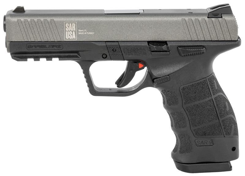 SAR USA SAR9 Pistol Black/Platinum 9mm 4.40″ Barrel 17-Rounds 3-Dot Contrast Sights