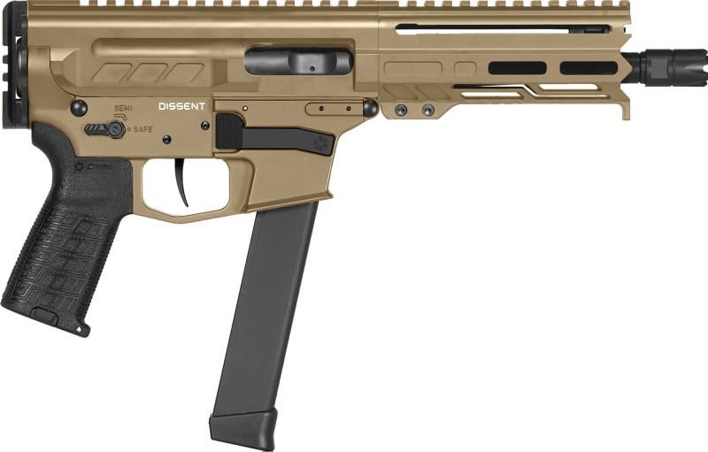 CMMG Dissent MKGS Coyote Tan 9mm 6.5″ Barrel 33-Rounds No Brace