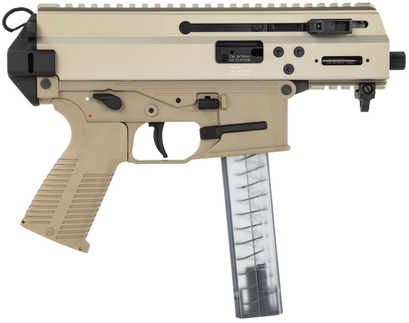B&T APC9K Pro Coyote Tan 9mm 4.3″ Barrel 30-Rounds Telescopic Brace Adapter