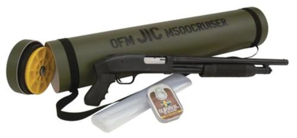 Mossberg Just In Case 500 Shotgun Package, Blue, Green Tube Mossberg