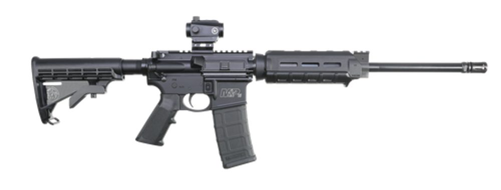 Smith & Wesson M&P15 Sport II OR Magpul MOE with CTS-103 5.56 NATO 16″ Barrel, 6-Pos Synthetic Black Stock Black Matte/Black Armornite Barrel, 30rd Smith & Wesson
