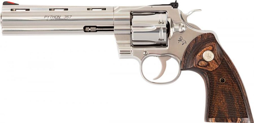 Colt Python .357 Mag, 6″ Barrel, Walnut Grips, Stainless, 6rd Colt