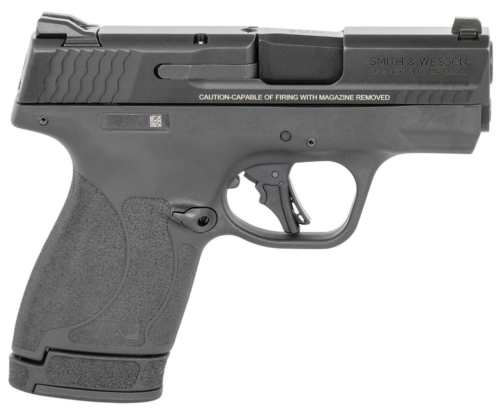 Smith & Wesson, Shield Plus, Striker Fired, Micro-Compact, 9mm, 3.1″ Barrel, White Dot Sights, Polymer Frame, Thumb Safety, Flat Face Trigger, 2 Mags, 1-10Rd 1-13Rd, Black Smith & Wesson