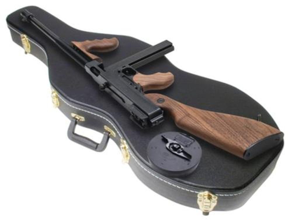 Auto Ordnance Thompson Model 1927-A1 Deluxe 45 ACP, 16.5″ Barrel, Blued, Walnut Stock, 50rd Drum, 20rd Stick Mags, Violin Case Auto Ordnance