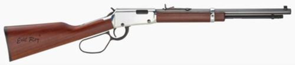 *D* Henry Frontier Carbine Evil Roy Edition 22LR 16.5″ Octagonal Barrel Silver Receiver, 12 Round Tube Henry Repeating Arms