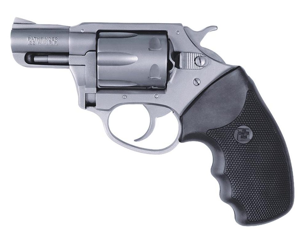 Charter Arms Pathfinder 22 Mag 2″ 6rd Black Rubber Grip Stainless Steel Charter Arms