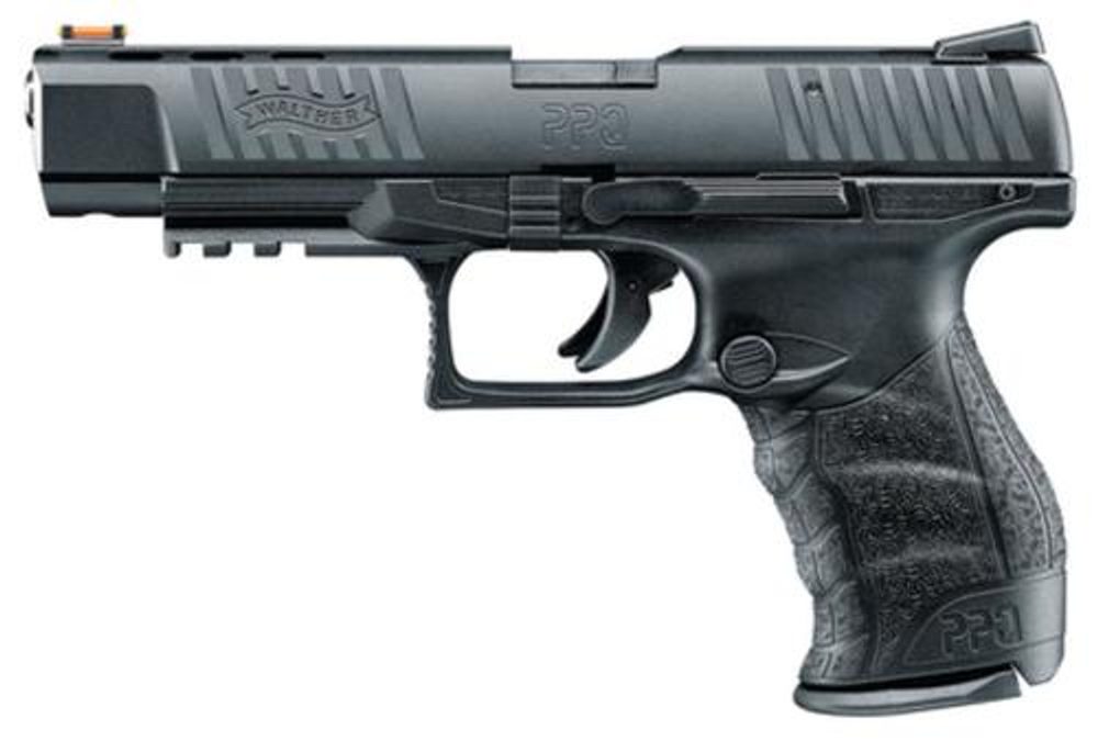 Walther, PPQ M2, Striker Fired, Full Size, 22 LR, 5″ Barrel, Polymer Frame, Black, Fiber Optic Front Sight, Fixed Rear, 12Rd, 1 Magazine Walther