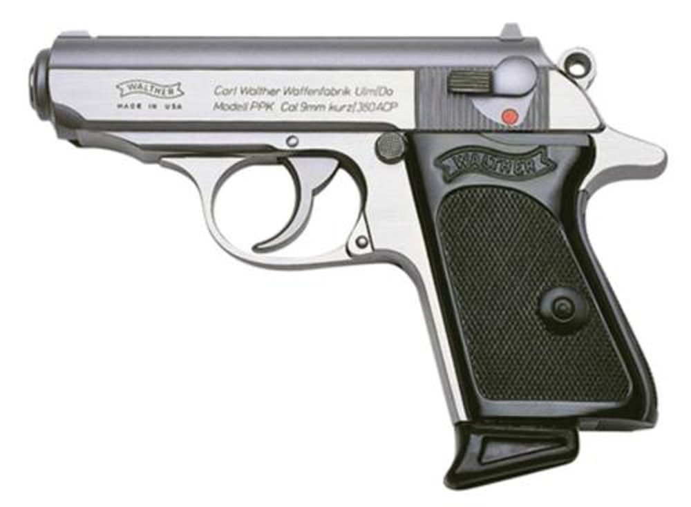 Walther PPK .380 ACP 3.3″ Barrel Stainless Finish 6 Round, 2 Mags Walther