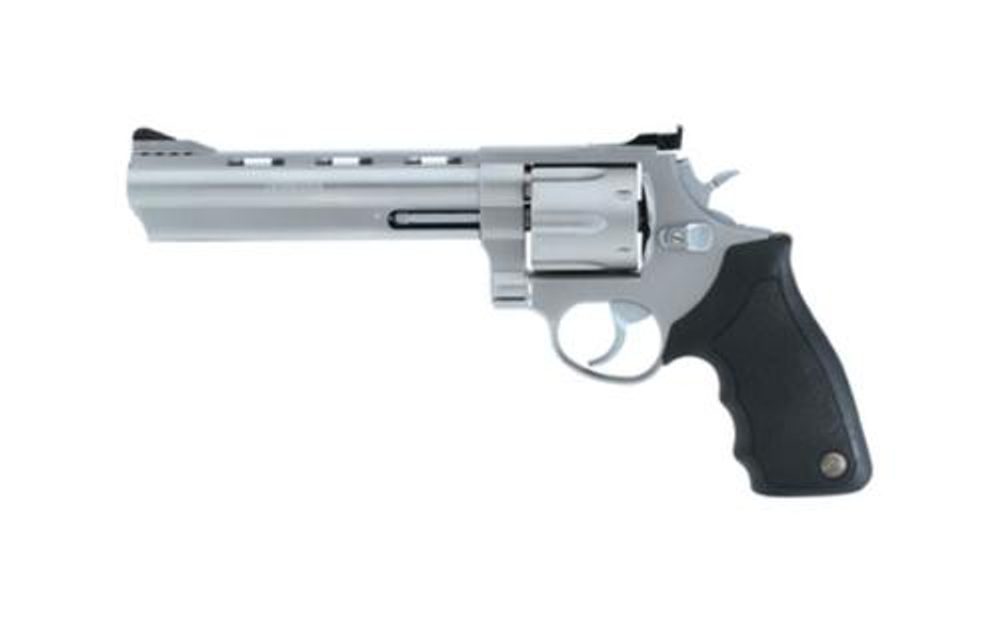 Taurus, Model 44, Large Frame, 44 Magnum, 6.5″ Ported Barrel, Steel Frame, Matte Stainless Finish, Rubber Grips, Adjustable Sights, 6Rd Taurus