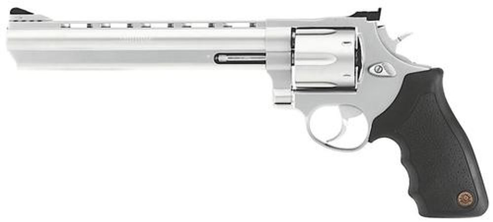 Taurus Model 44 .44 Mag, 8.38″ Barrel, Rubber Grip, Matte SS, 6rd Taurus