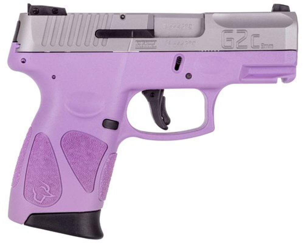 Taurus G2c, 9mm, 3.25″ Barrel, 12rd, Light Purple/Stainless Steel Taurus