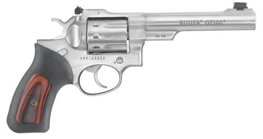 Ruger GP100 22LR 10 Shot 5.5″ Barrel Double Action Fixed Sight Adjustable Sights Ruger